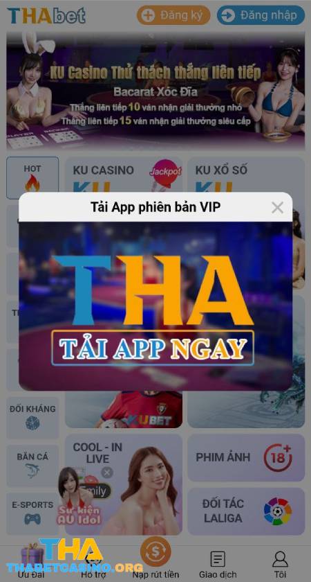 Trải nghiệm đa dạng trò chơi khi tải app THABET trên di động